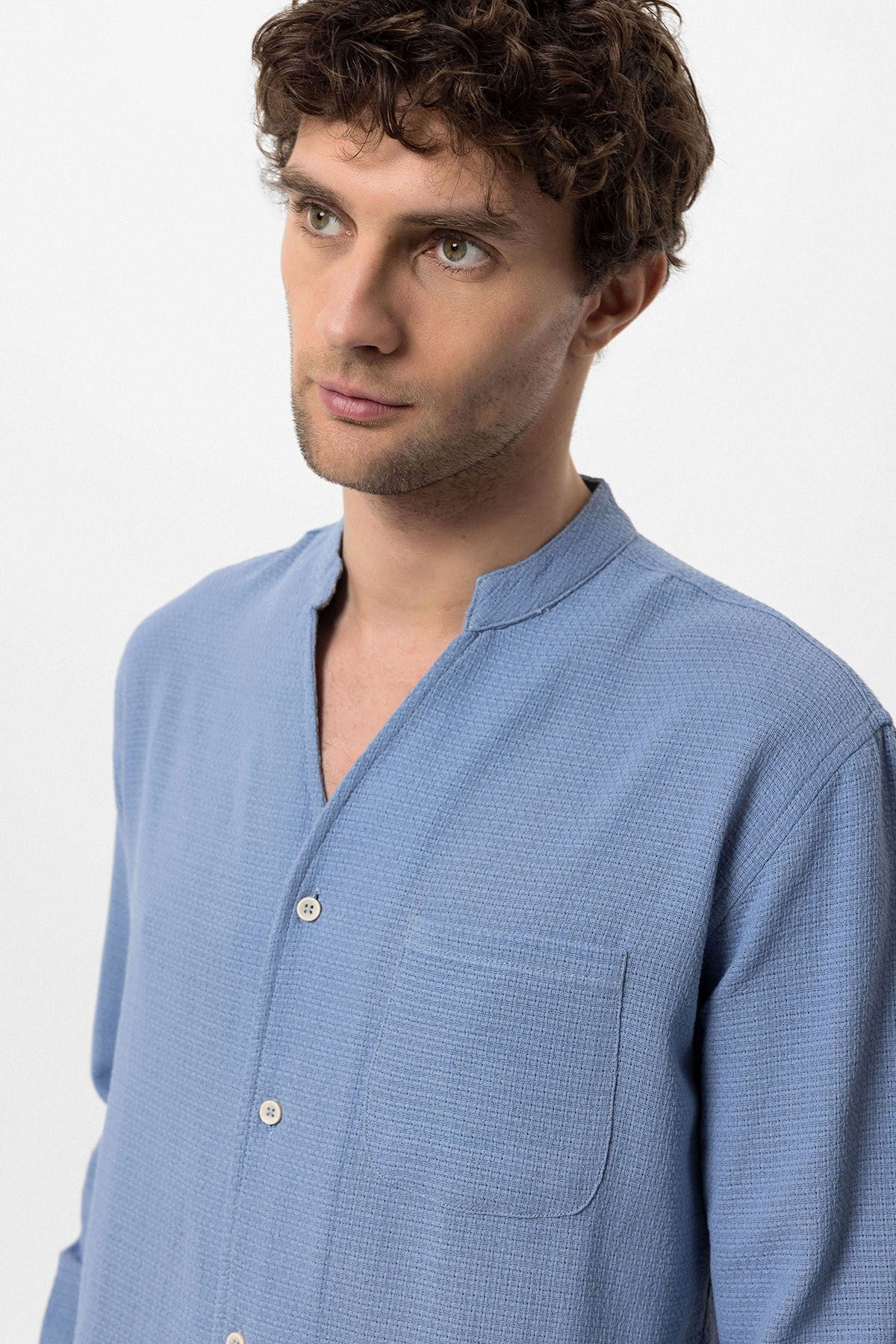 Antioch Crew-Neck Knitted Textured Men's Shirt