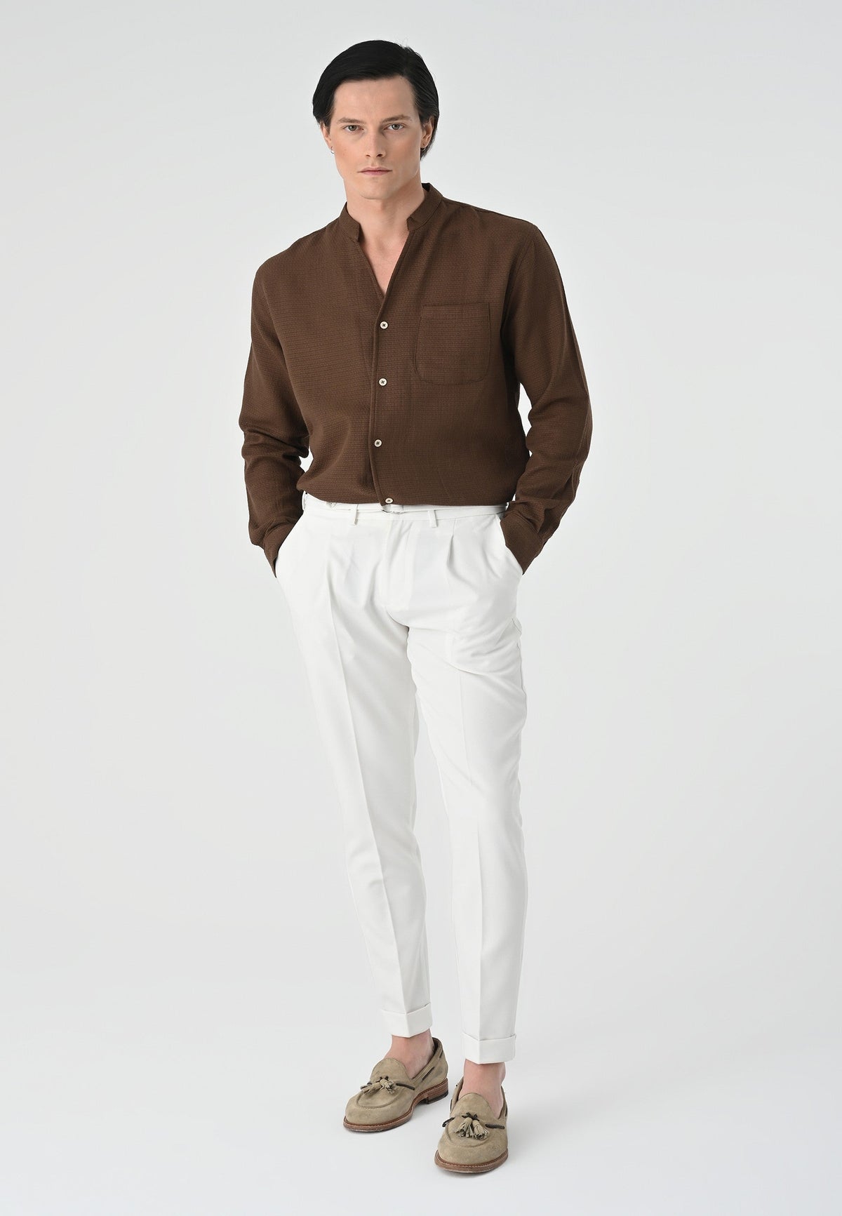 Antioch Crew-Neck Knitted Textured Men's Shirt