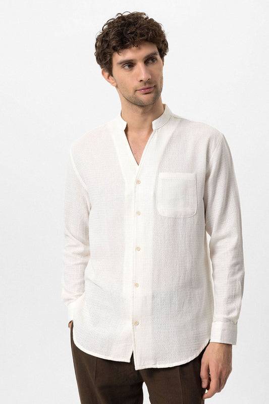 Antioch Crew-Neck Knitted Textured Men's Shirt