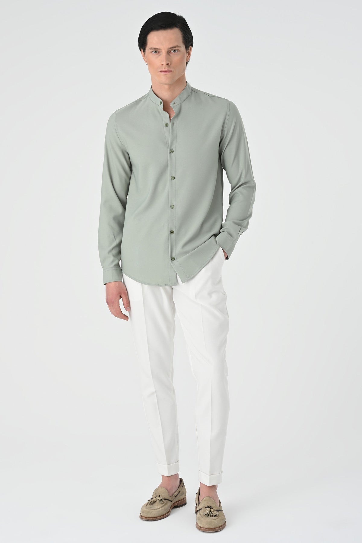 Antioch Regular Fit Mandarin Collar Men's Shirt