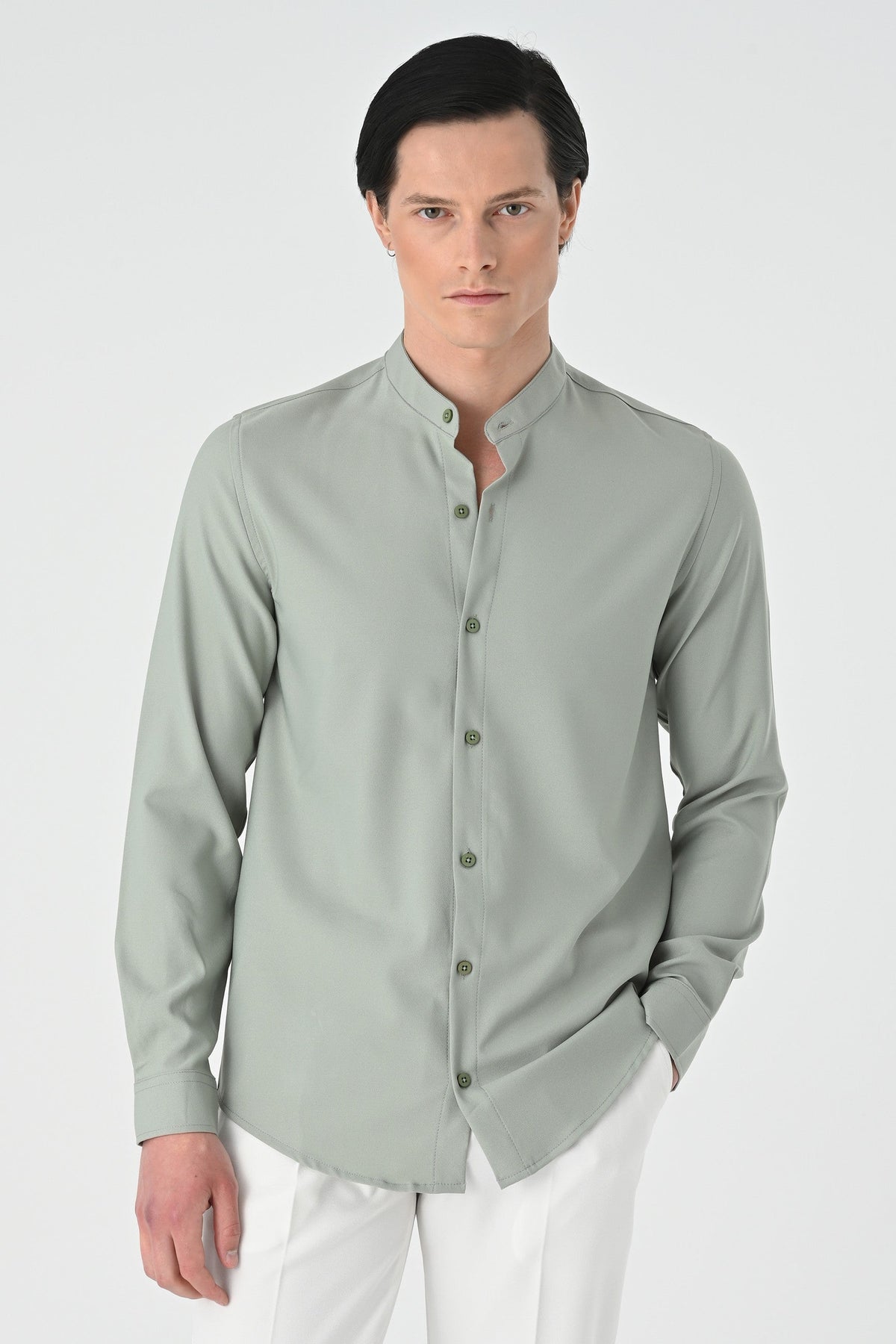 Antioch Regular Fit Mandarin Collar Men's Shirt