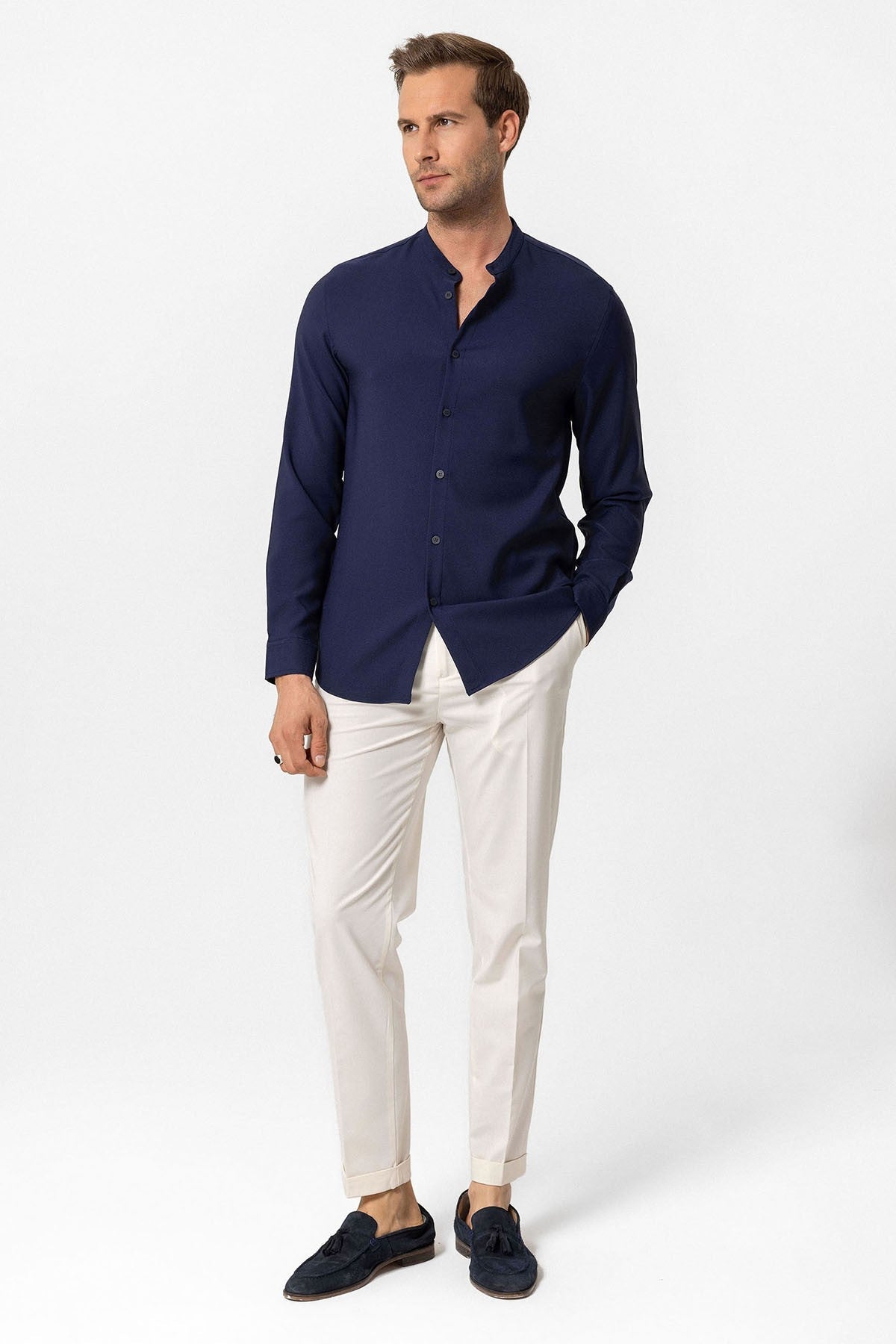 Antioch Regular Fit Mandarin Collar Men's Shirt
