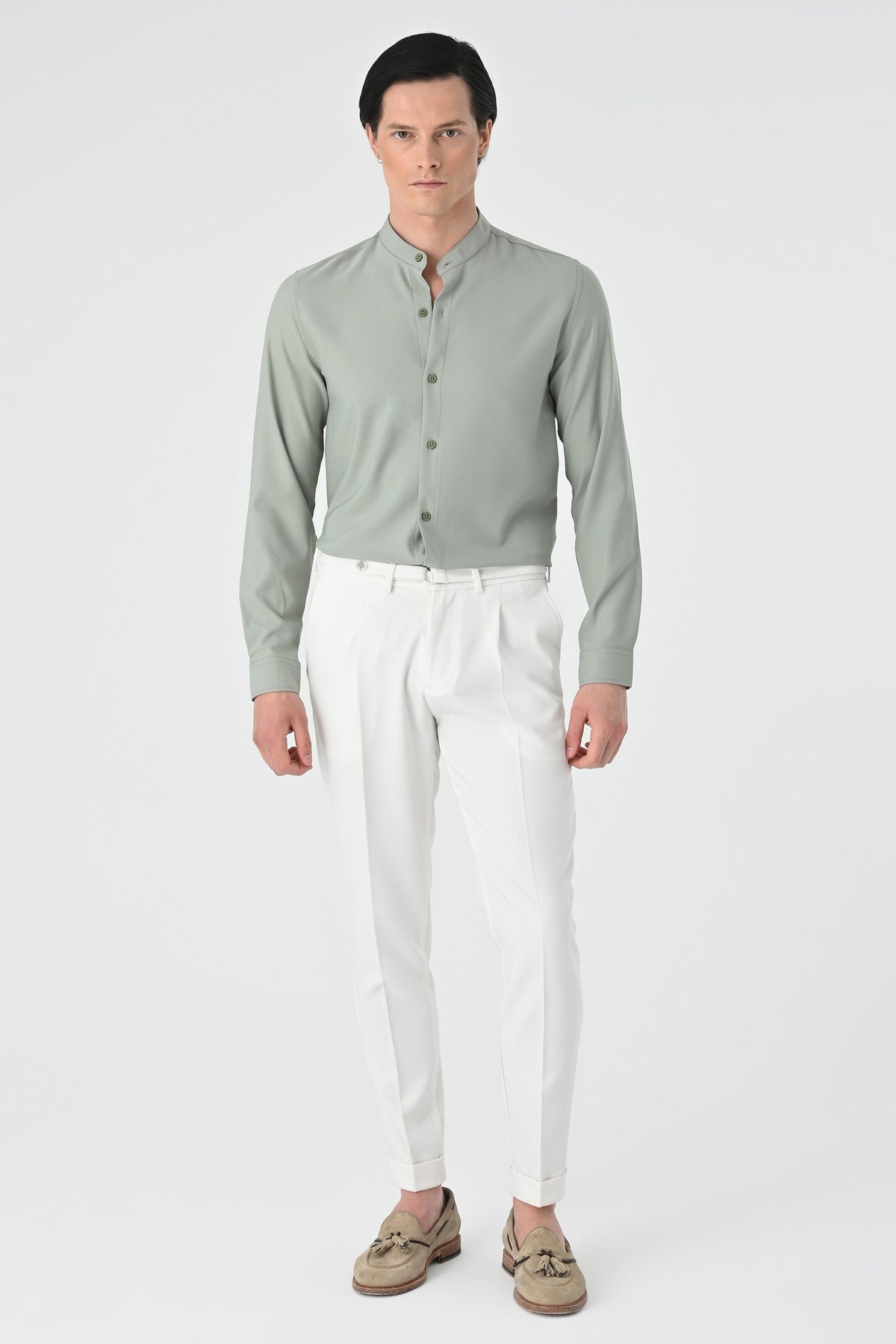 Antioch Regular Fit Mandarin Collar Men's Shirt