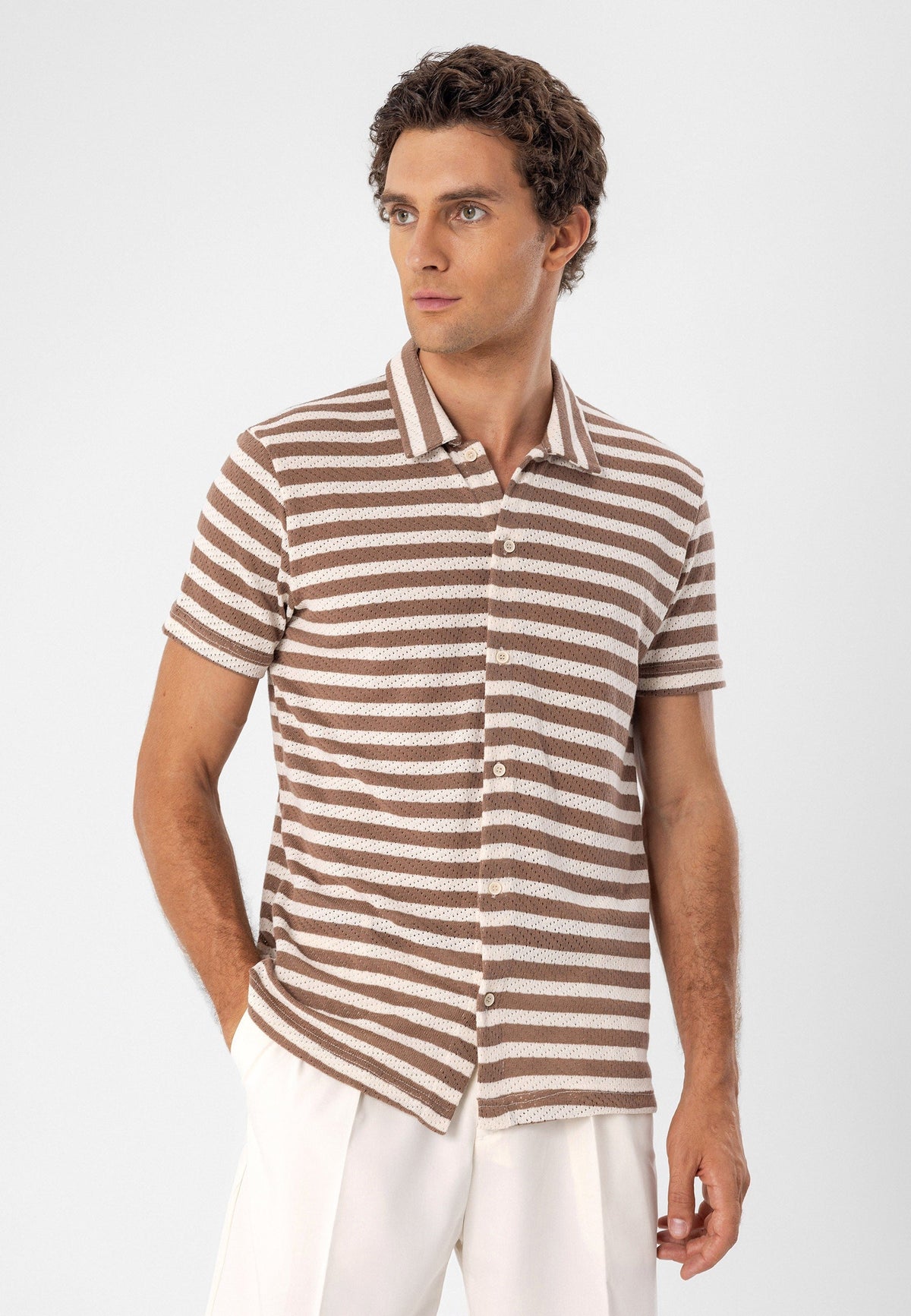 Antioch Short-Sleeve Striped Men's Knit Shirt