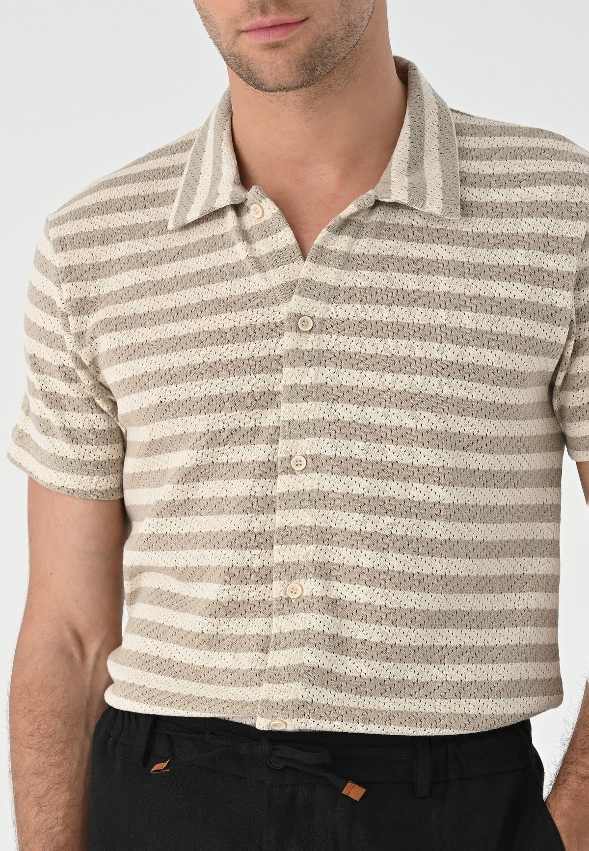 Antioch Short-Sleeve Striped Men's Knit Shirt