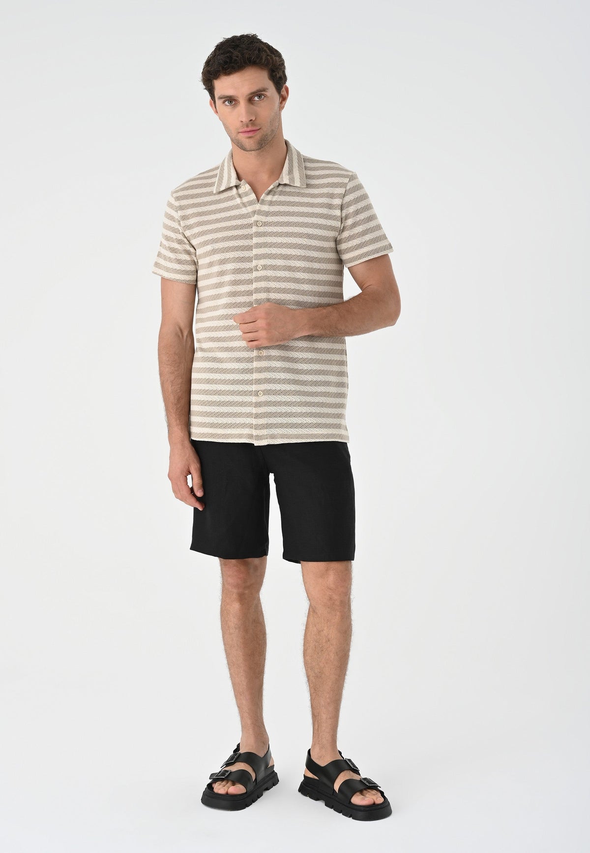 Antioch Short-Sleeve Striped Men's Knit Shirt