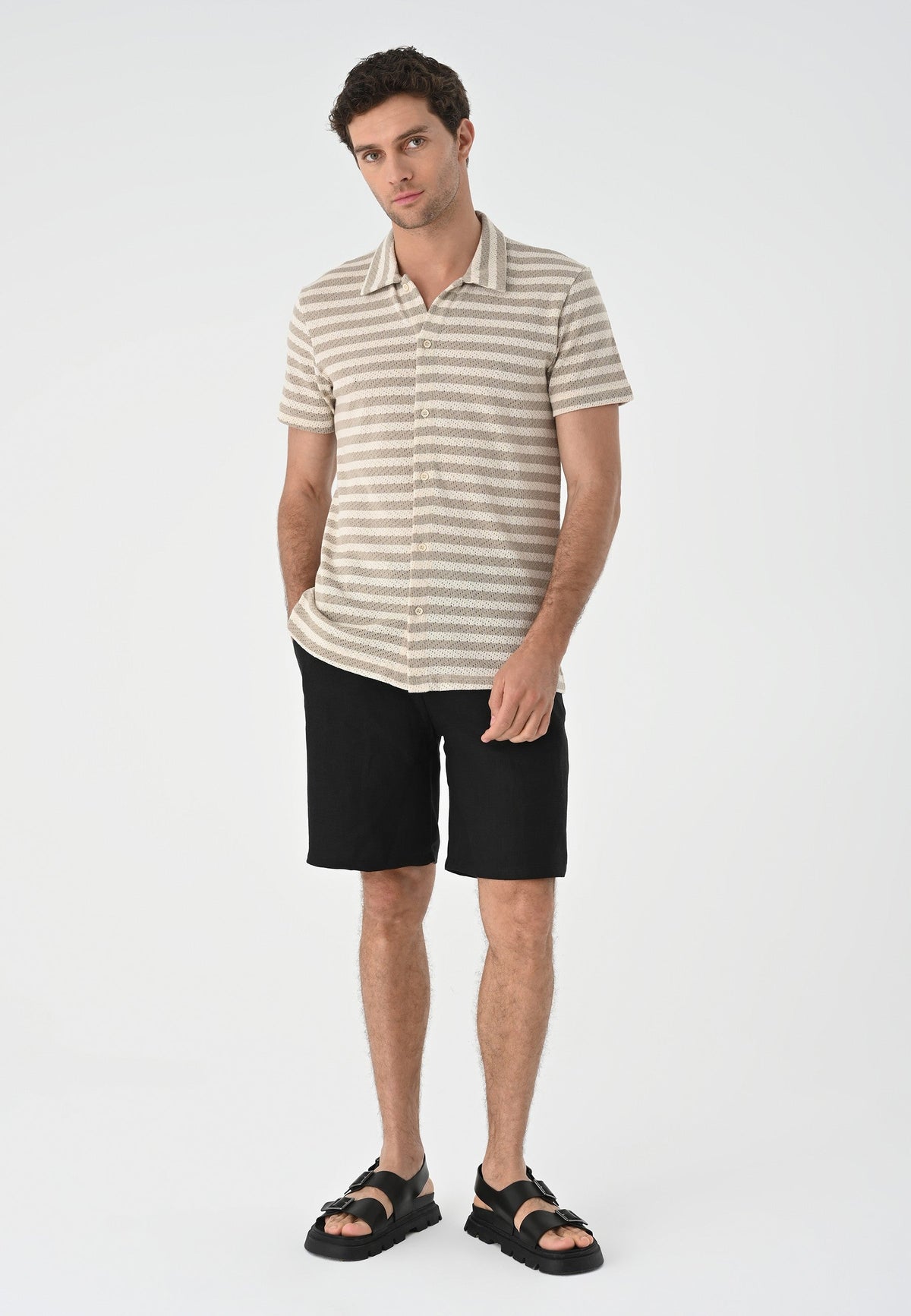 Antioch Short-Sleeve Striped Men's Knit Shirt