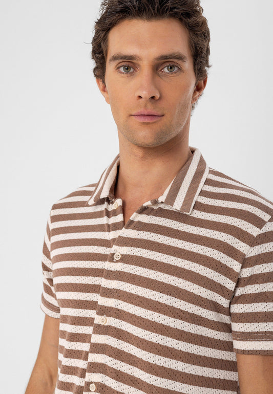 Antioch Short-Sleeve Striped Men's Knit Shirt