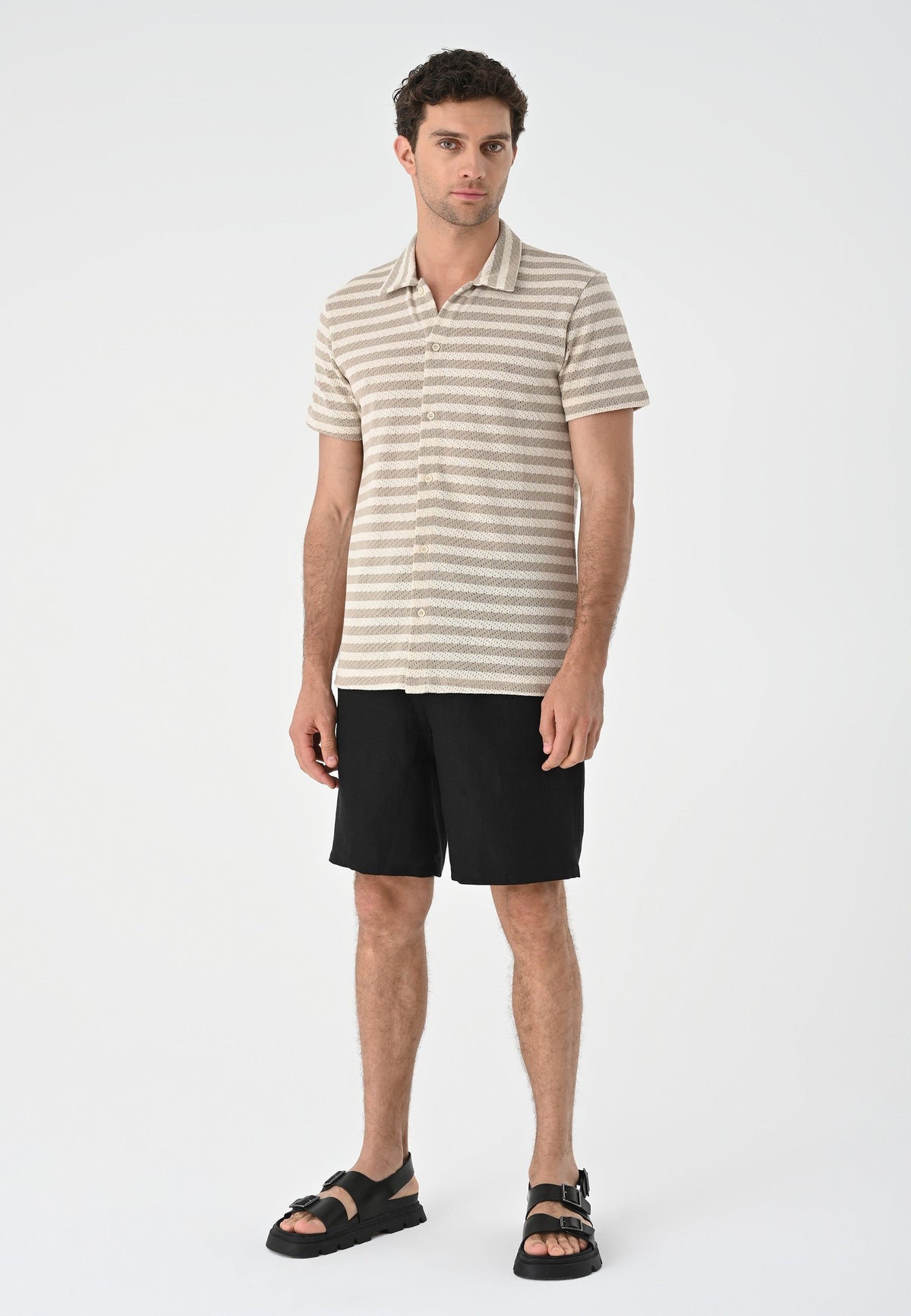Antioch Short-Sleeve Striped Men's Knit Shirt