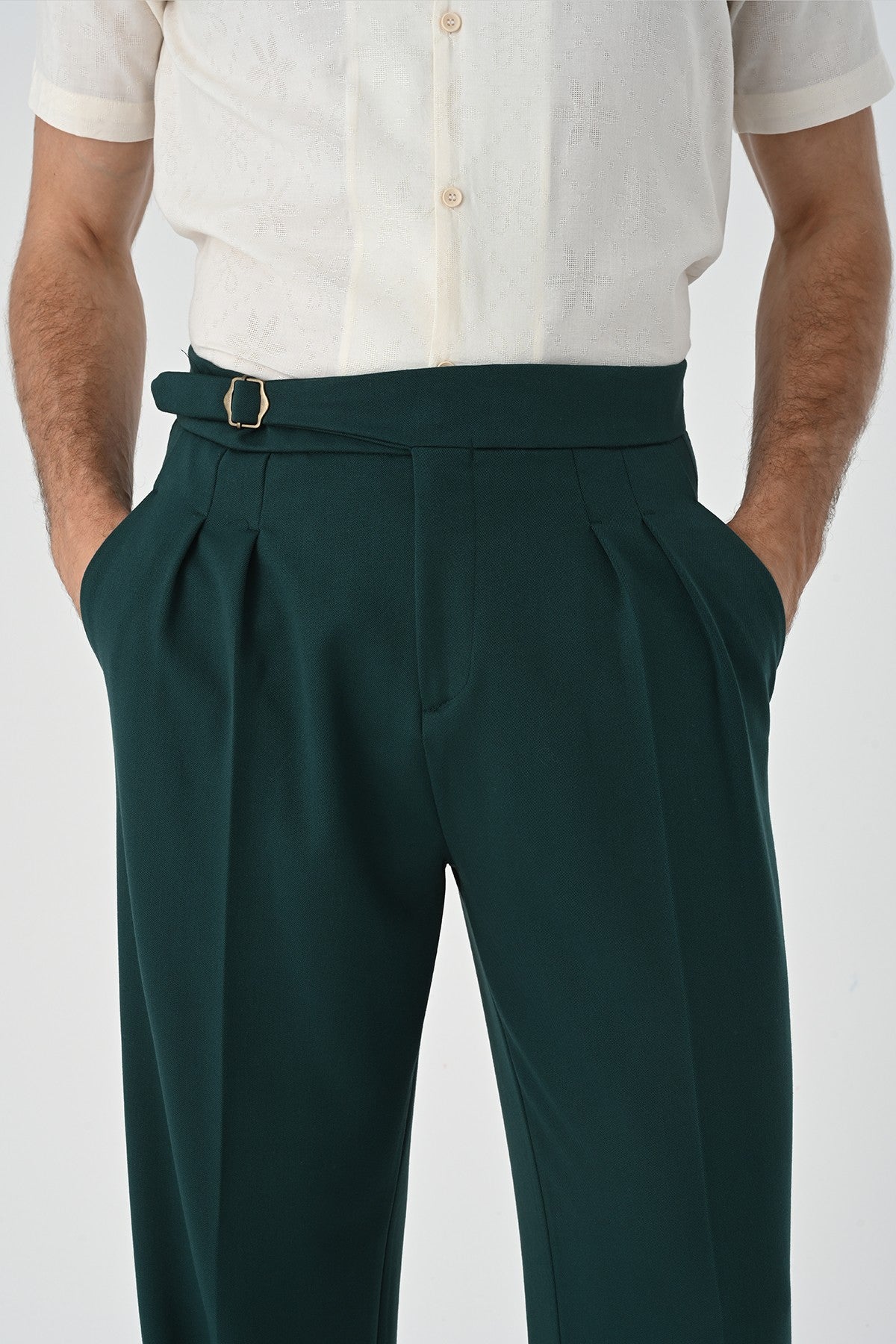 Antioch Toka Detailed Pleated High-Waisted Men's Pants