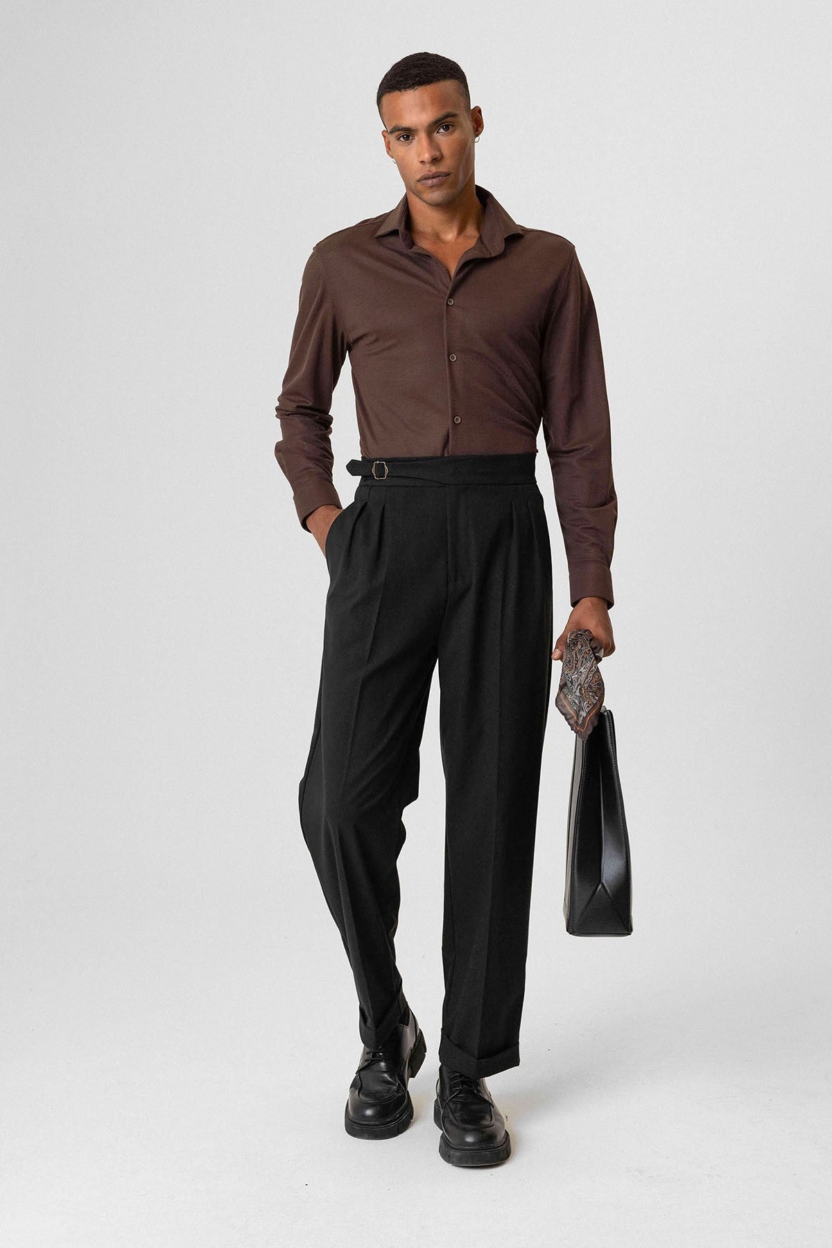 Antioch Toka Detailed Pleated High-Waisted Men's Pants