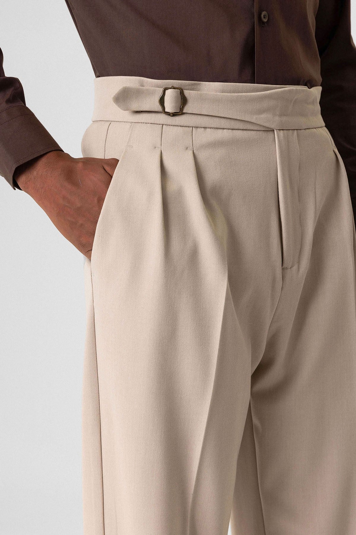 Antioch Toka Detailed Pleated High-Waisted Men's Pants