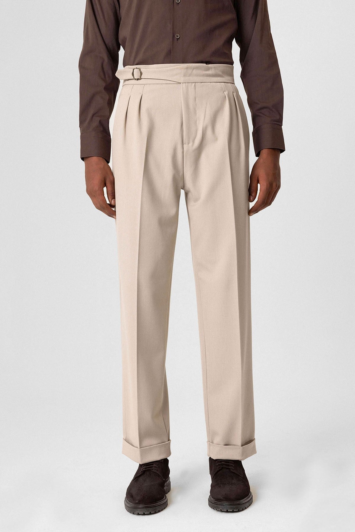 Antioch Toka Detailed Pleated High-Waisted Men's Pants
