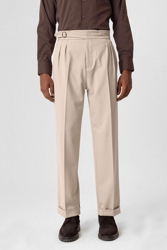 Antioch Toka Detailed Pleated High-Waisted Men's Pants