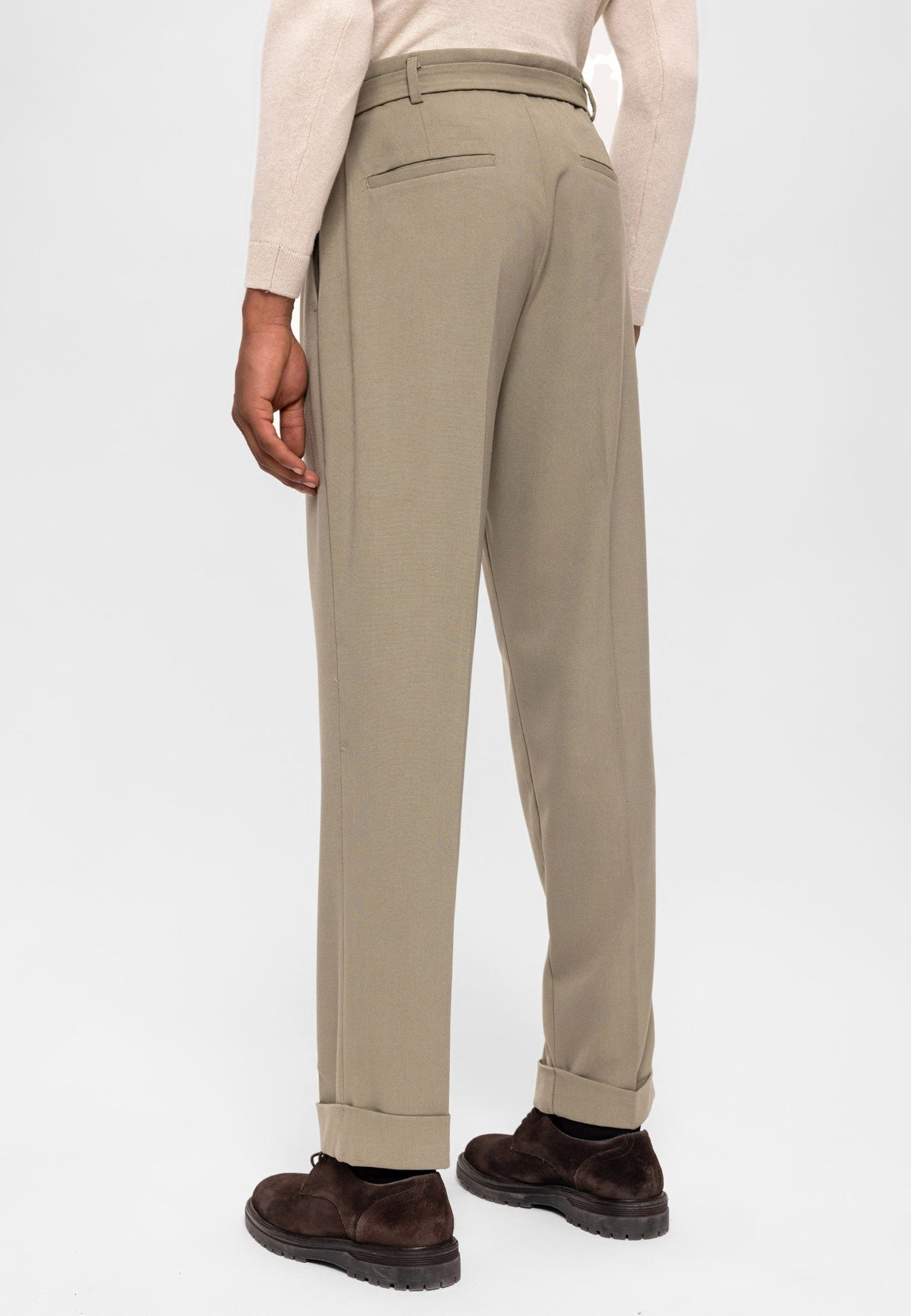 High-Waisted Pleated Relaxed-Fit Men's Pants
