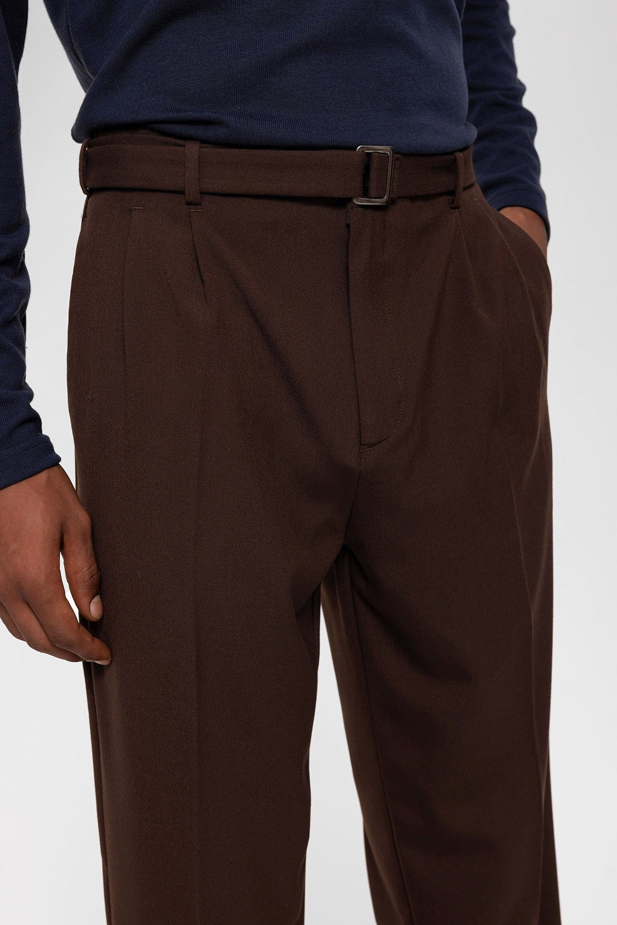 High-Waisted Pleated Relaxed-Fit Men's Pants