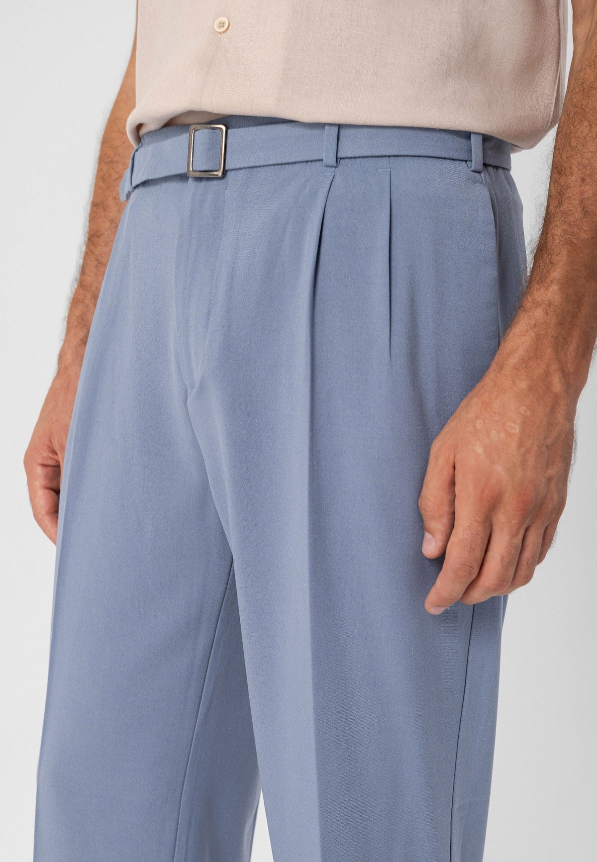 High-Waisted Pleated Relaxed-Fit Men's Pants
