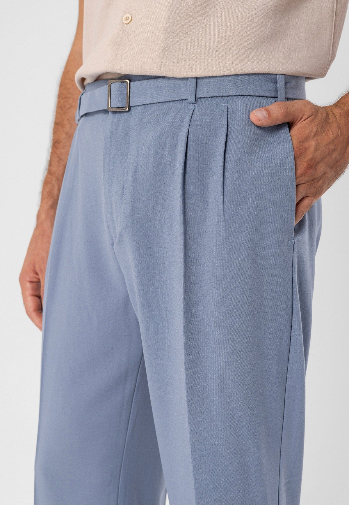 High-Waisted Pleated Relaxed-Fit Men's Pants
