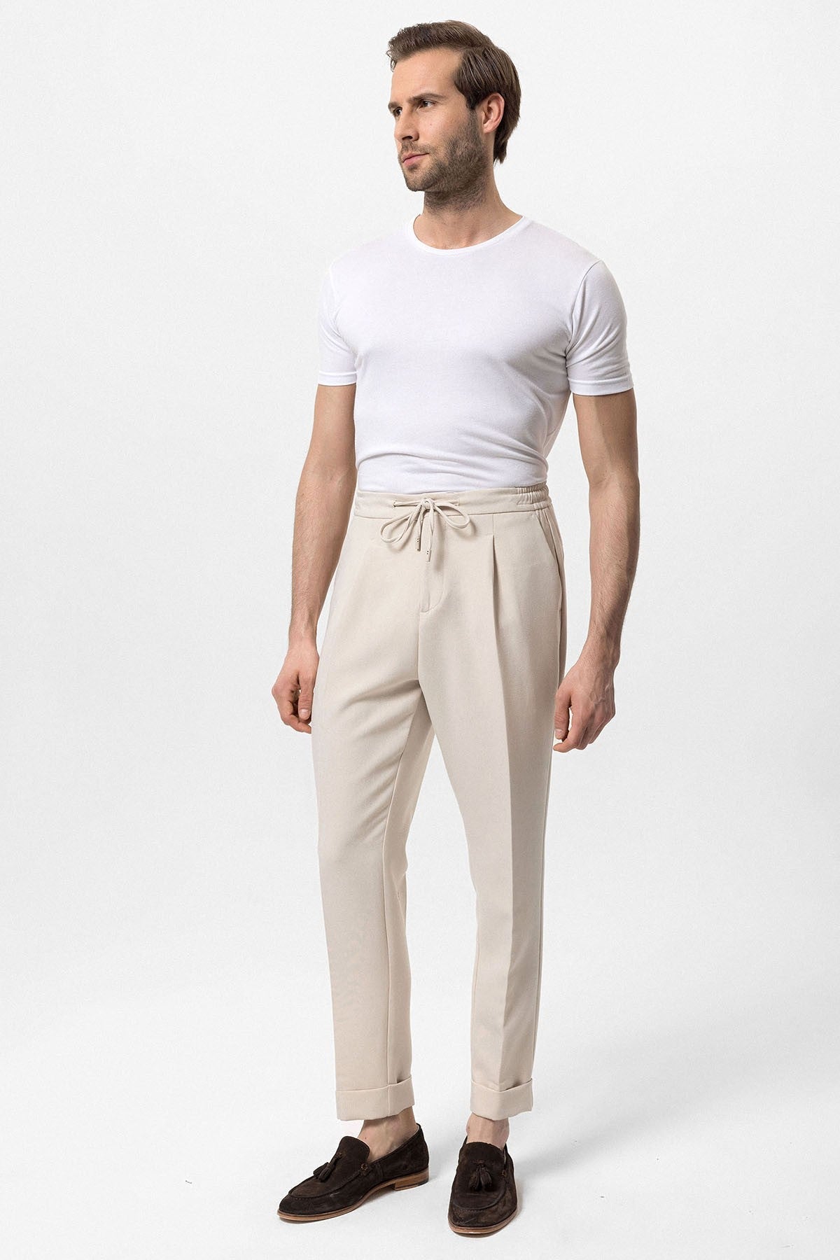 Antioch Elastic-Waist Pleated Men's Pants