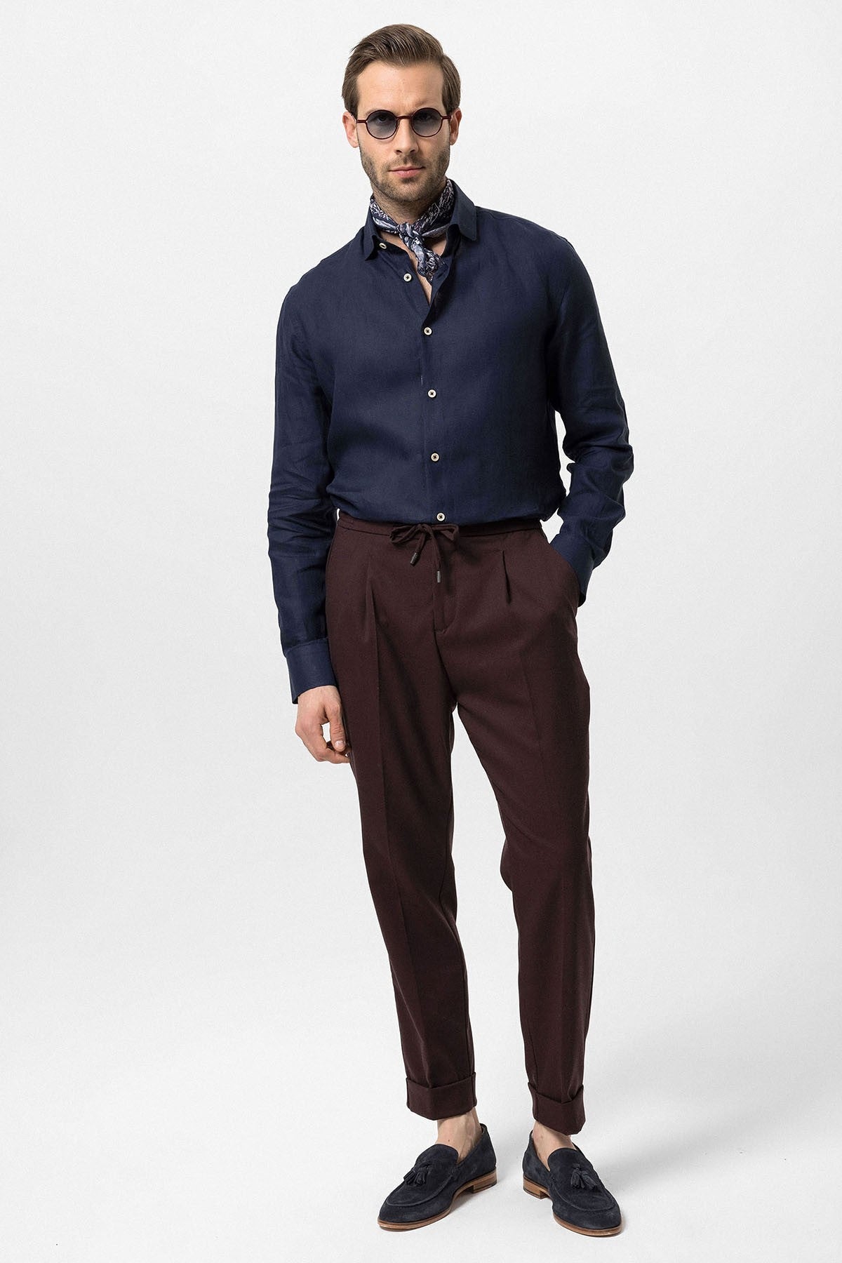 Antioch Elastic-Waist Pleated Men's Pants