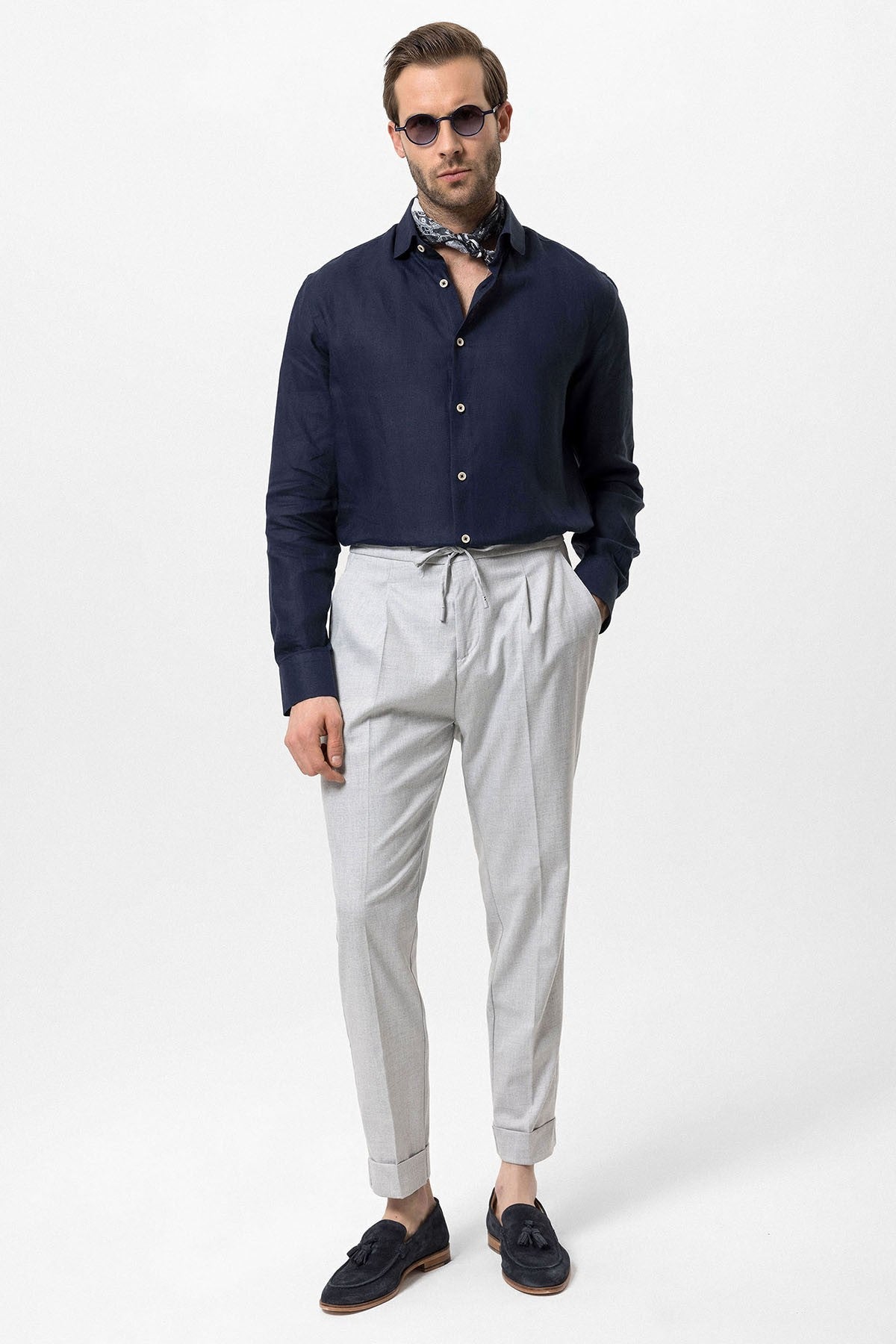 Antioch Elastic-Waist Pleated Men's Pants