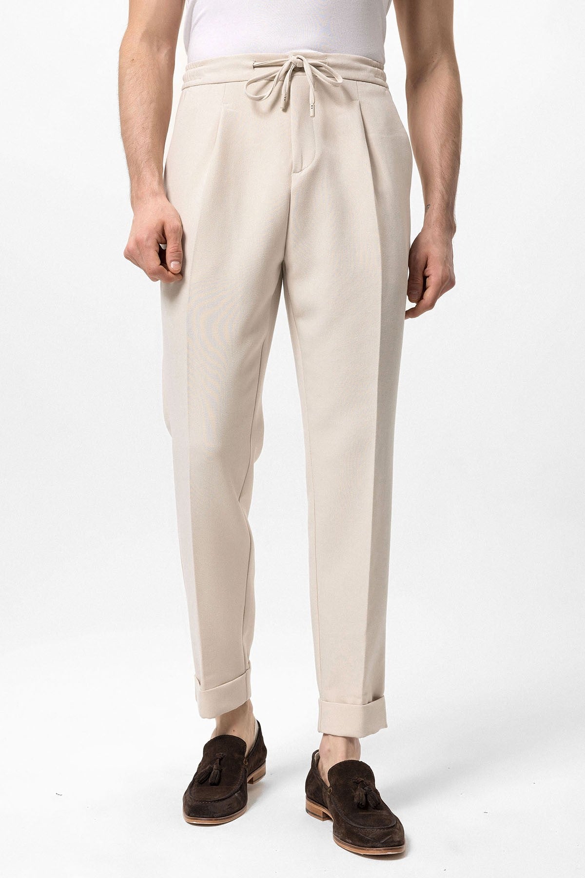 Antioch Elastic-Waist Pleated Men's Pants