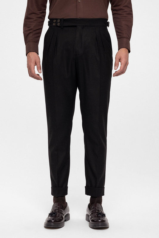 Antioch Wool-Look High-Waisted Pleated Men's Pants