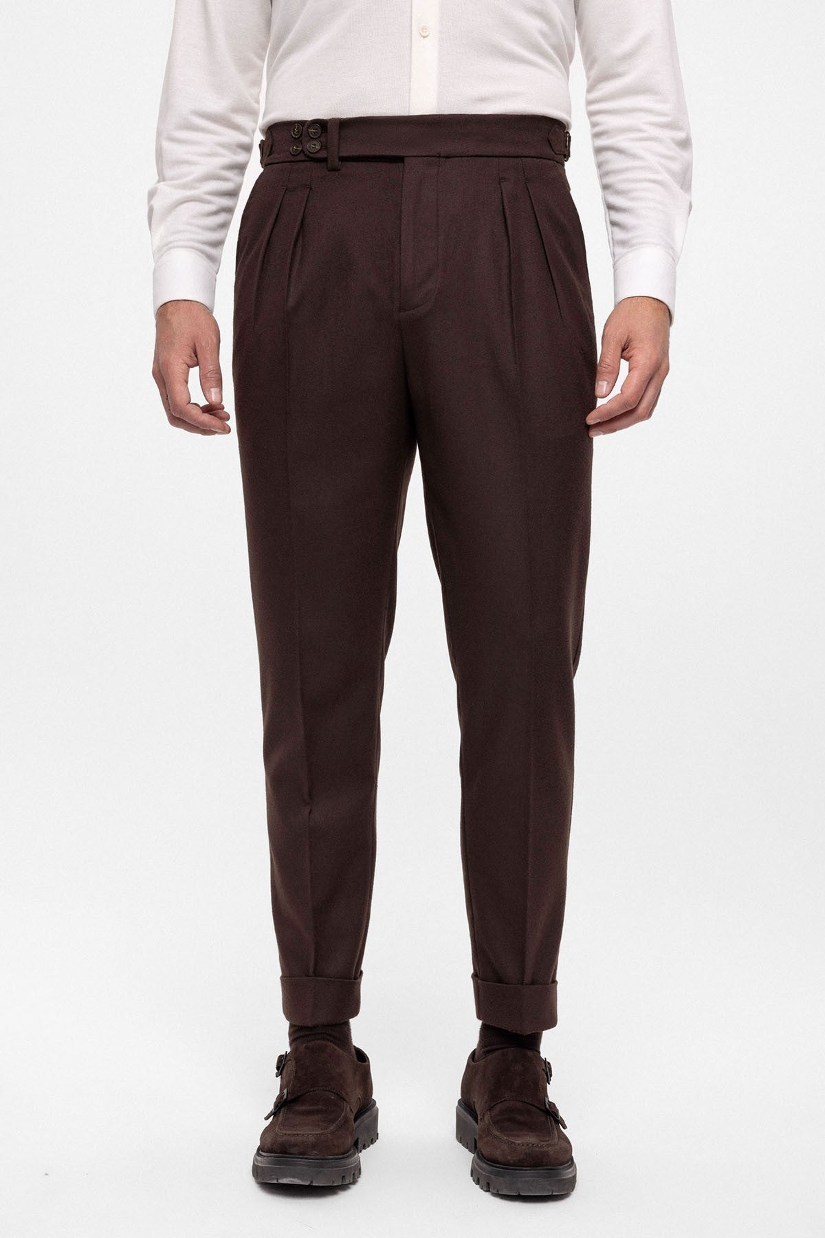 Antioch Wool-Look High-Waisted Pleated Men's Pants
