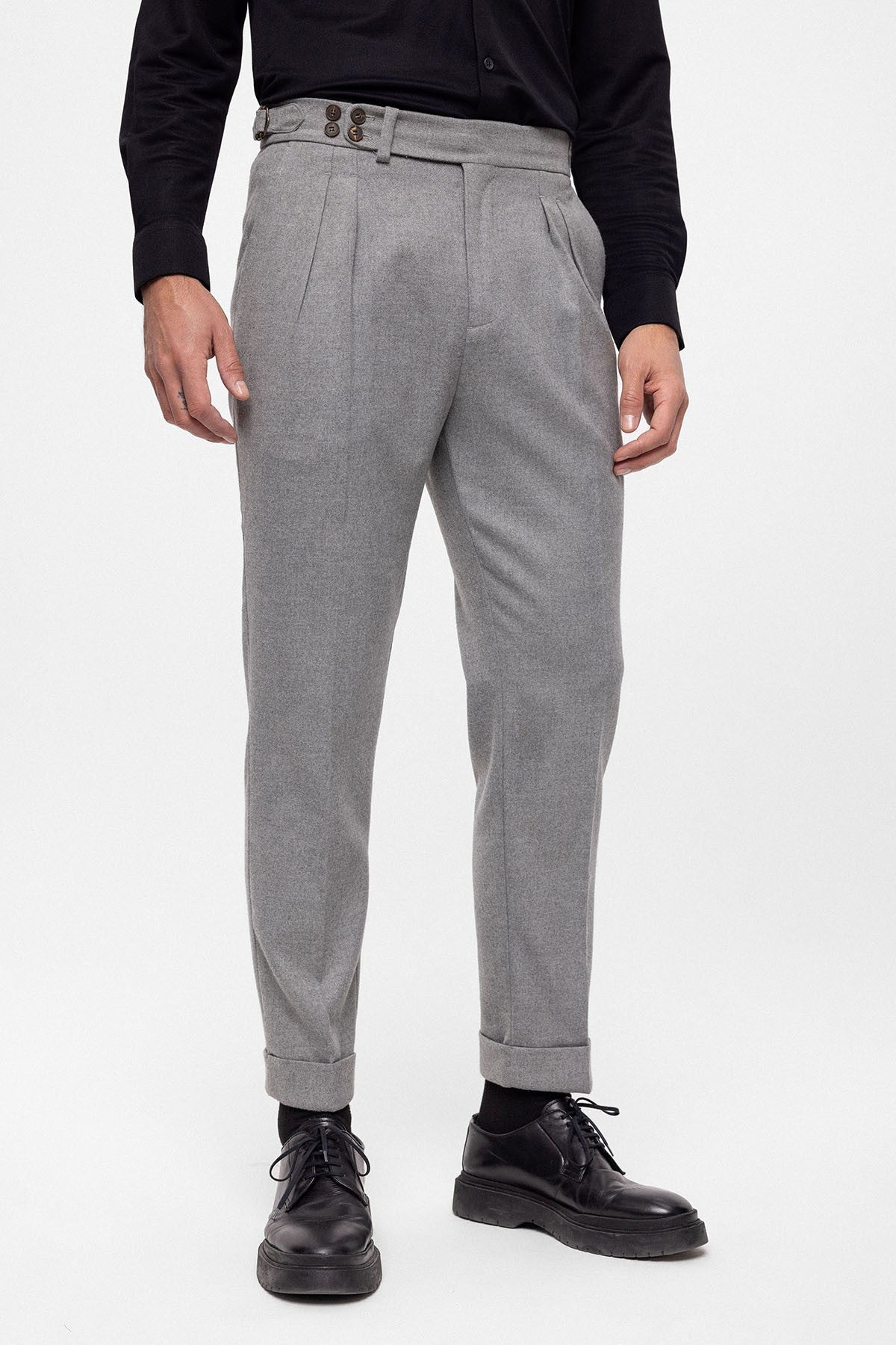Antioch Wool-Look High-Waisted Pleated Men's Pants