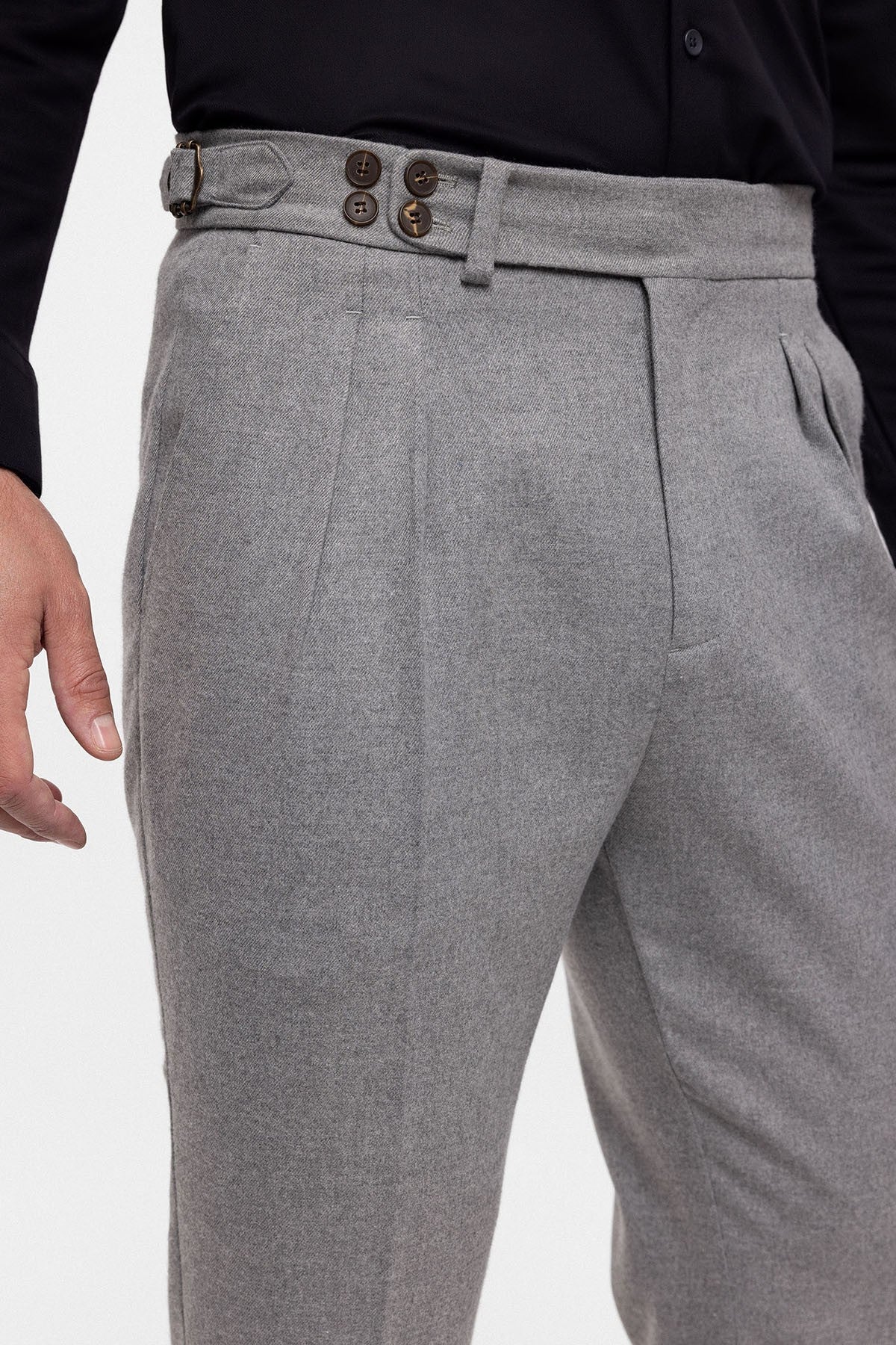 Antioch Wool-Look High-Waisted Pleated Men's Pants