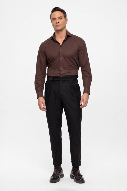Antioch Wool-Look High-Waisted Pleated Men's Pants