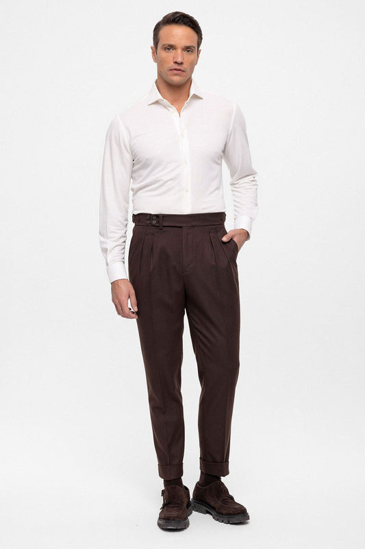 Antioch Wool-Look High-Waisted Pleated Men's Pants