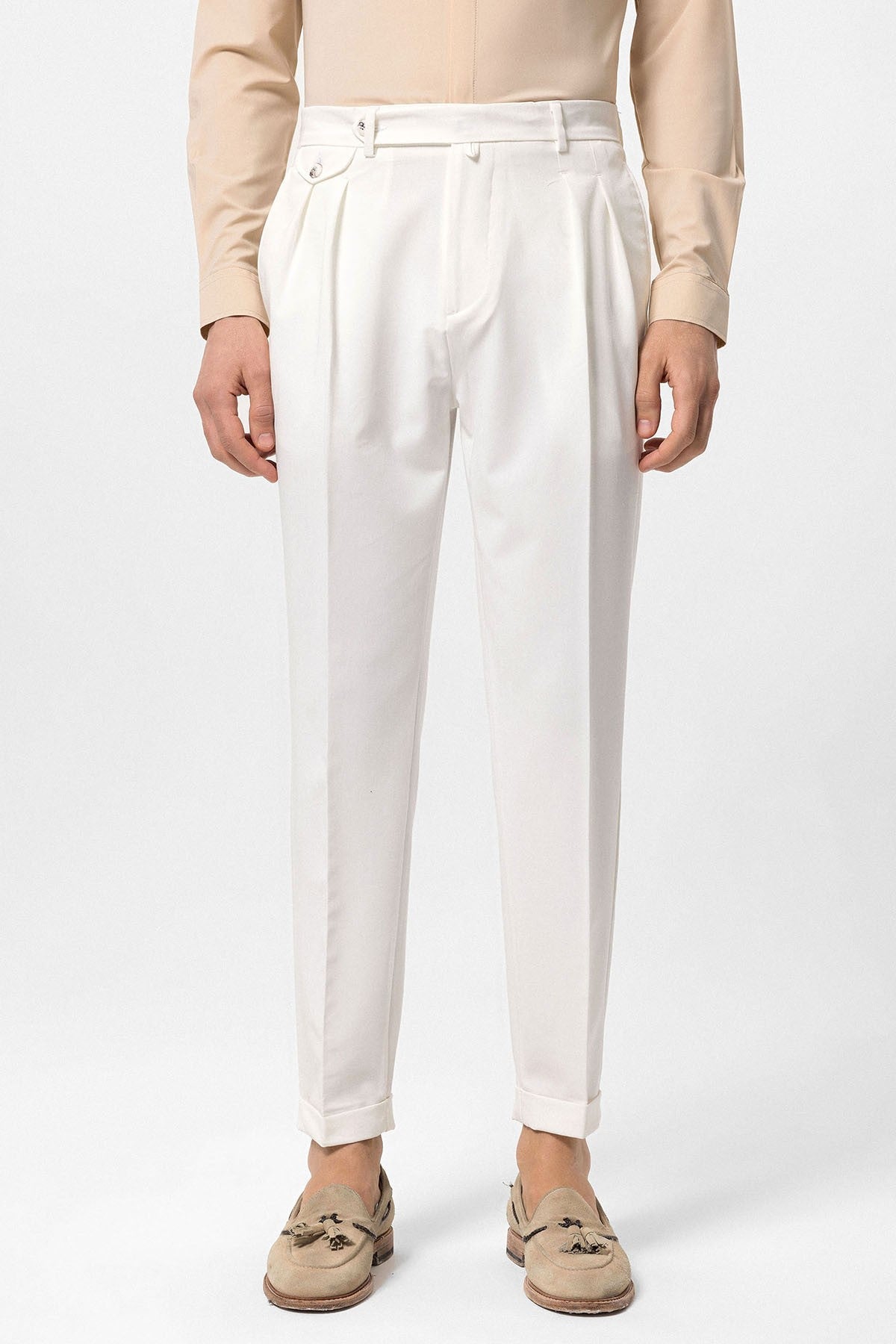 Pleated High-Waisted Men's Pants