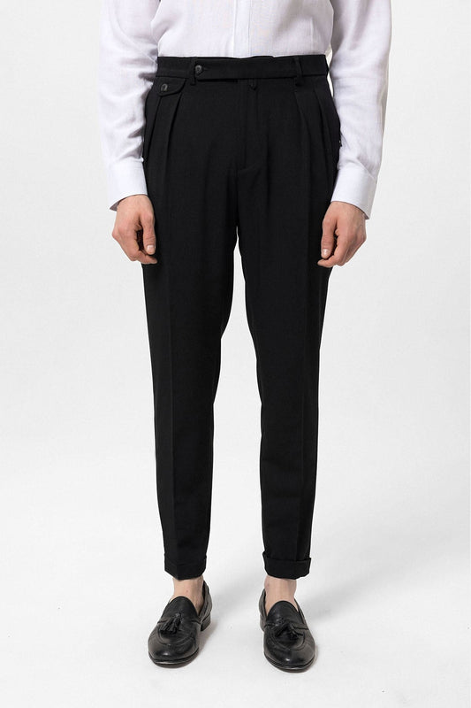 Pleated High-Waisted Men's Pants