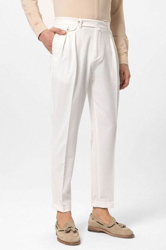 Pleated High-Waisted Men's Pants