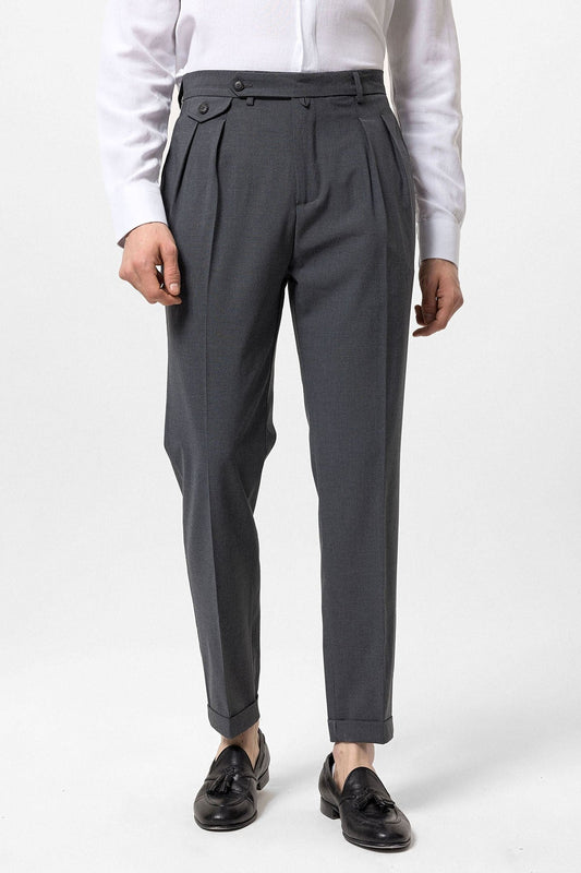 Pleated High-Waisted Men's Pants