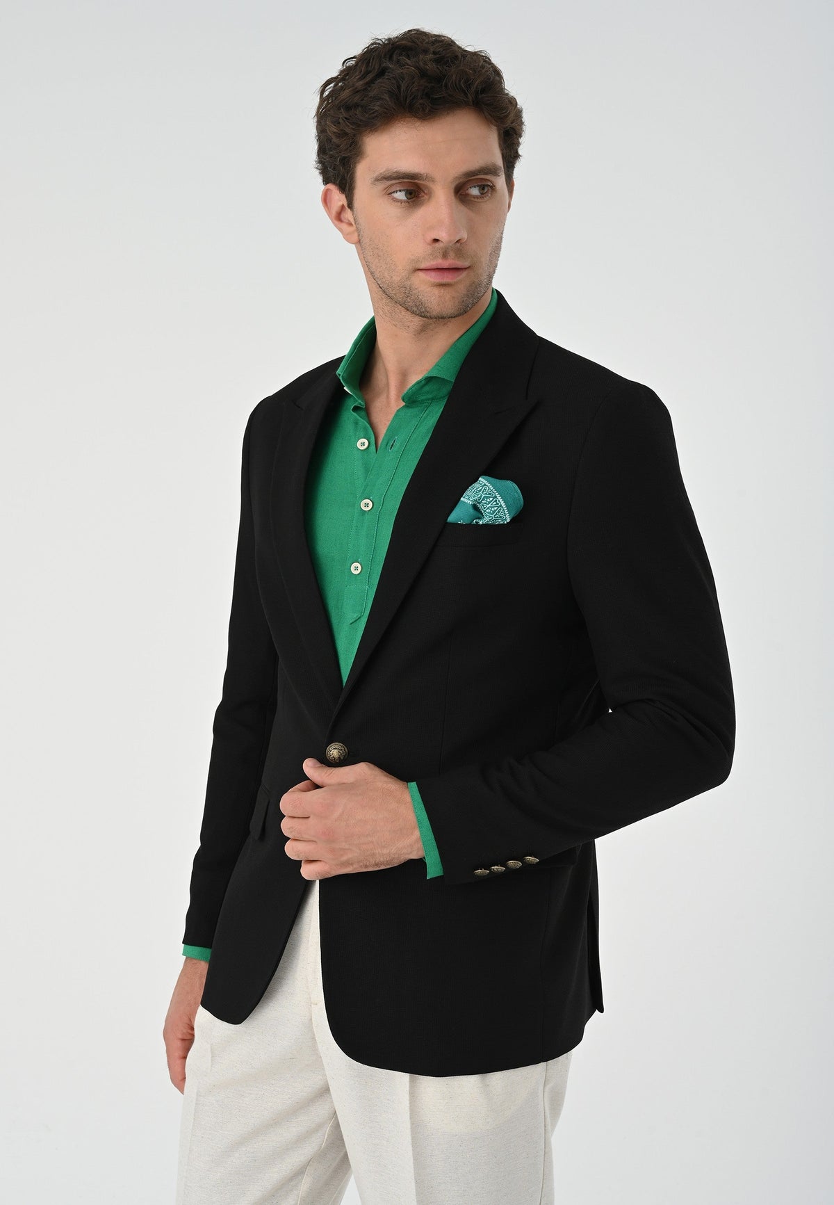 Antioch Metal Single-Button Men's Blazer Jacket