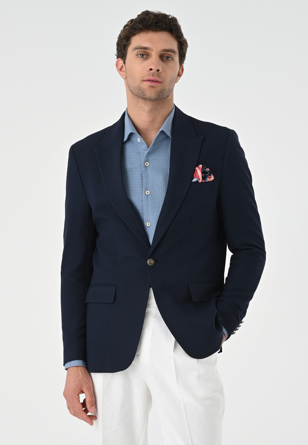 Antioch Metal Single-Button Men's Blazer Jacket