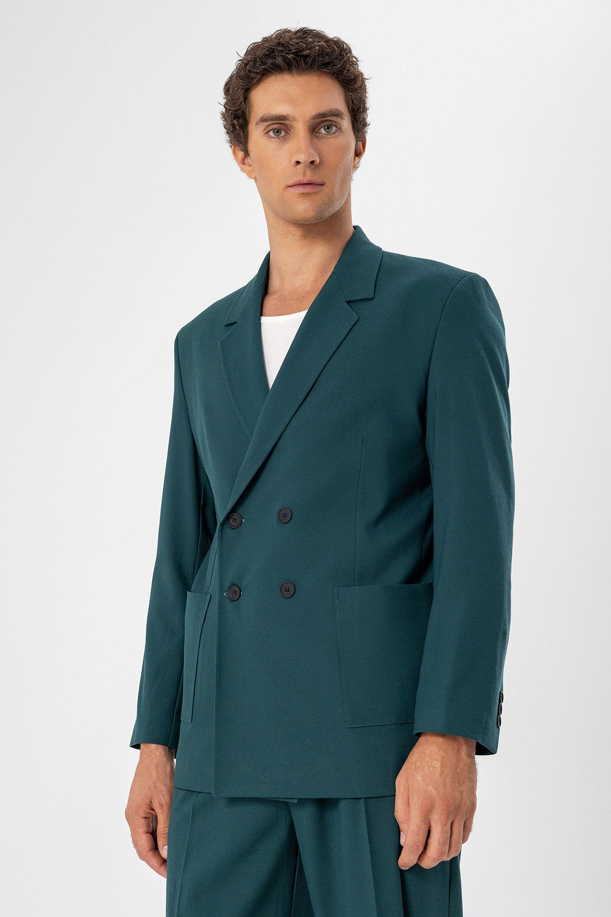 Antioch Men's Double-Breasted Blazer with Side Pockets