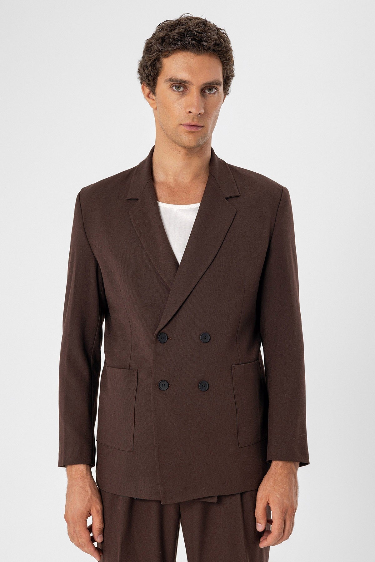 Antioch Men's Double-Breasted Blazer with Side Pockets