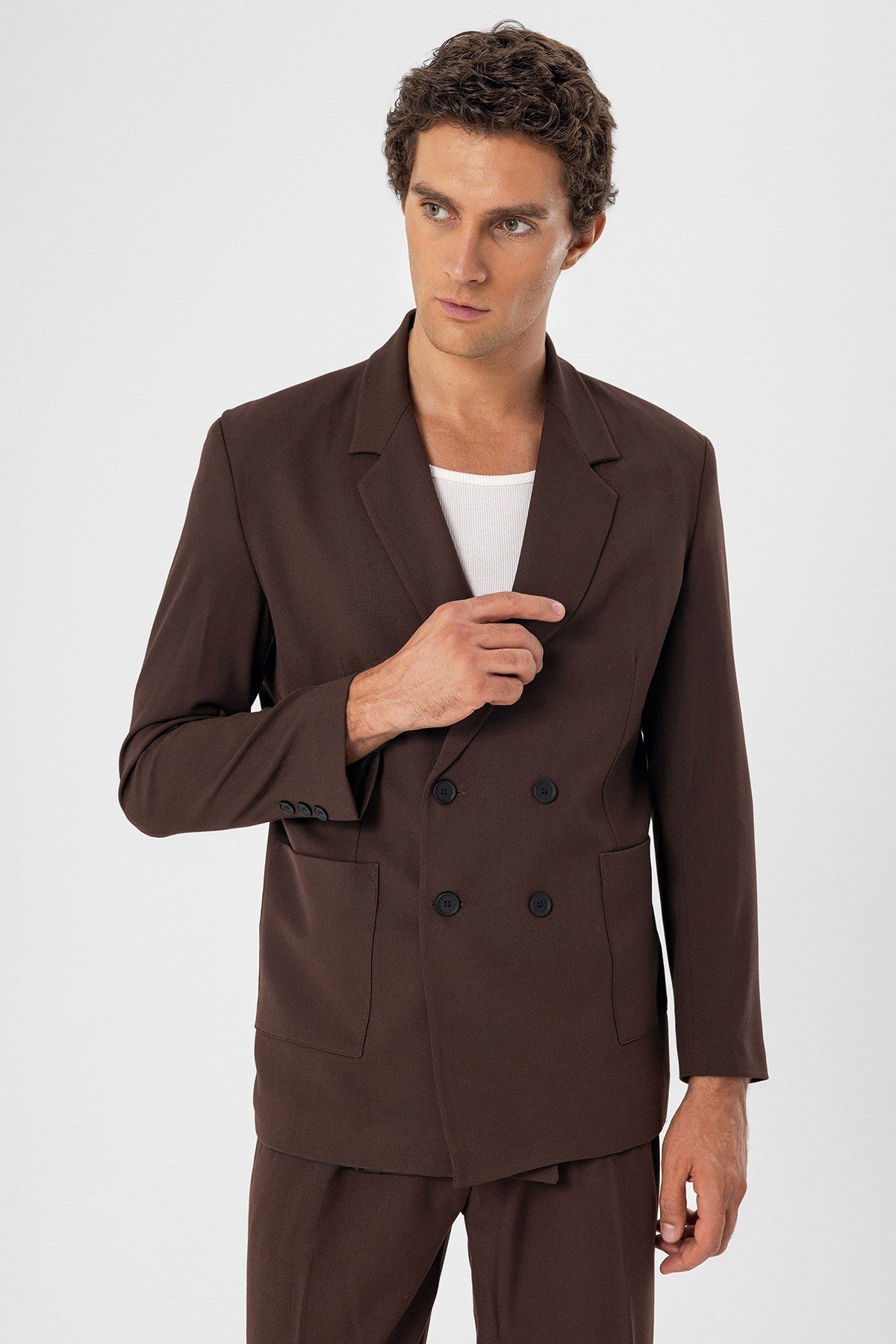 Antioch Men's Double-Breasted Blazer with Side Pockets