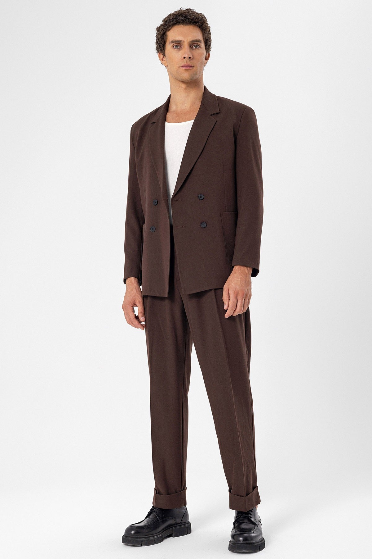 Antioch Men's Double-Breasted Blazer with Side Pockets