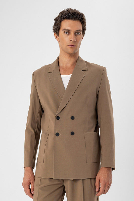 Antioch Men's Double-Breasted Blazer with Side Pockets
