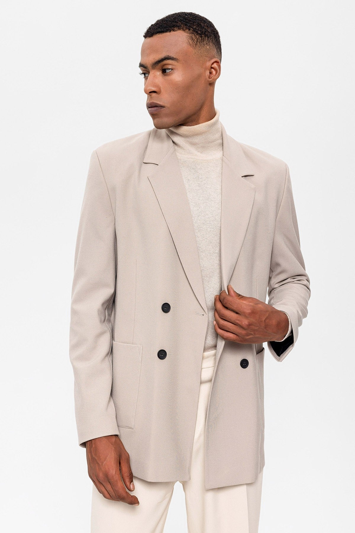 Antioch Men's Double-Breasted Blazer with Side Pockets