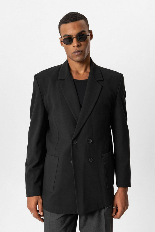 Antioch Men's Double-Breasted Blazer with Side Pockets