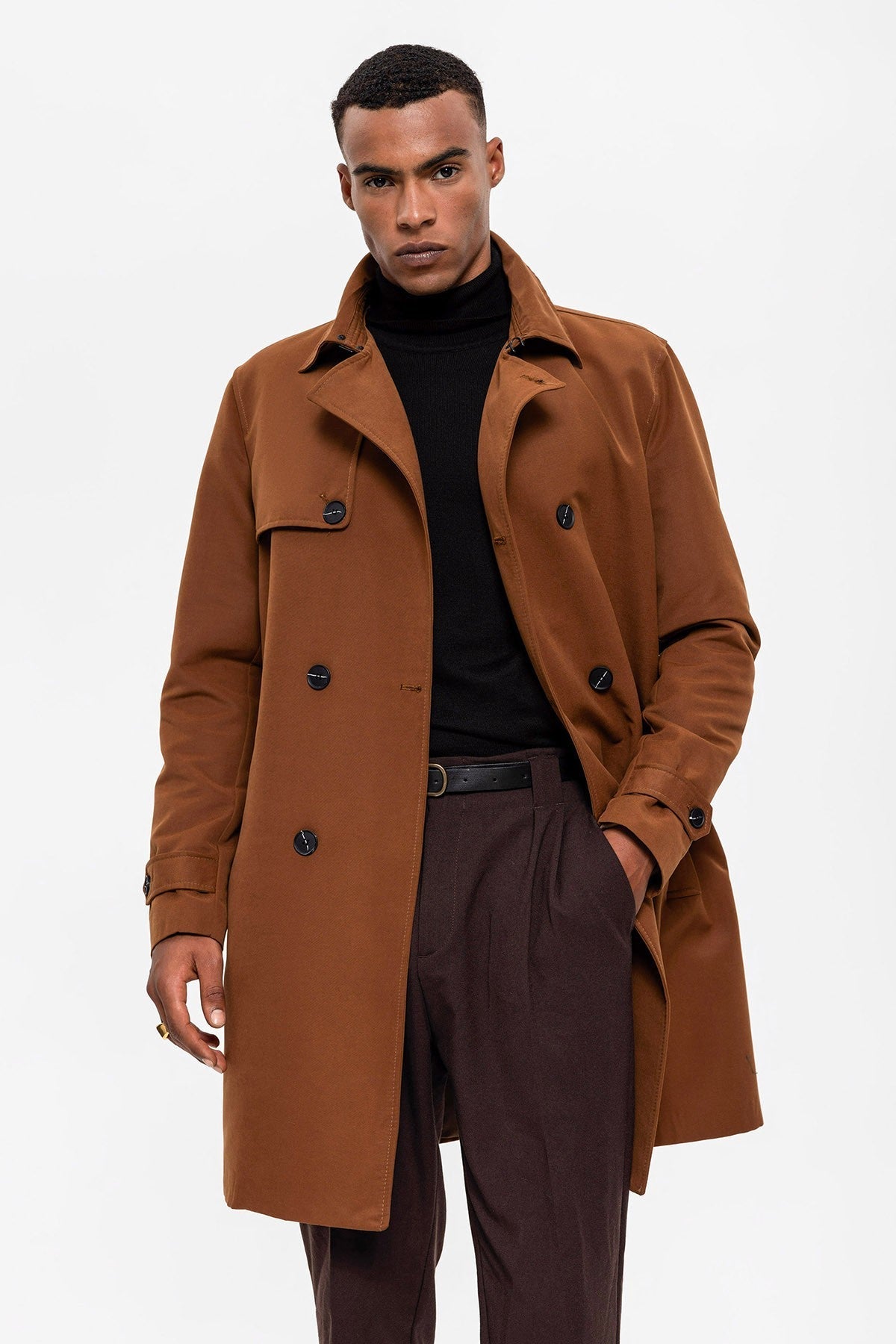 Antioch Belted Double-Breasted Trench Coat