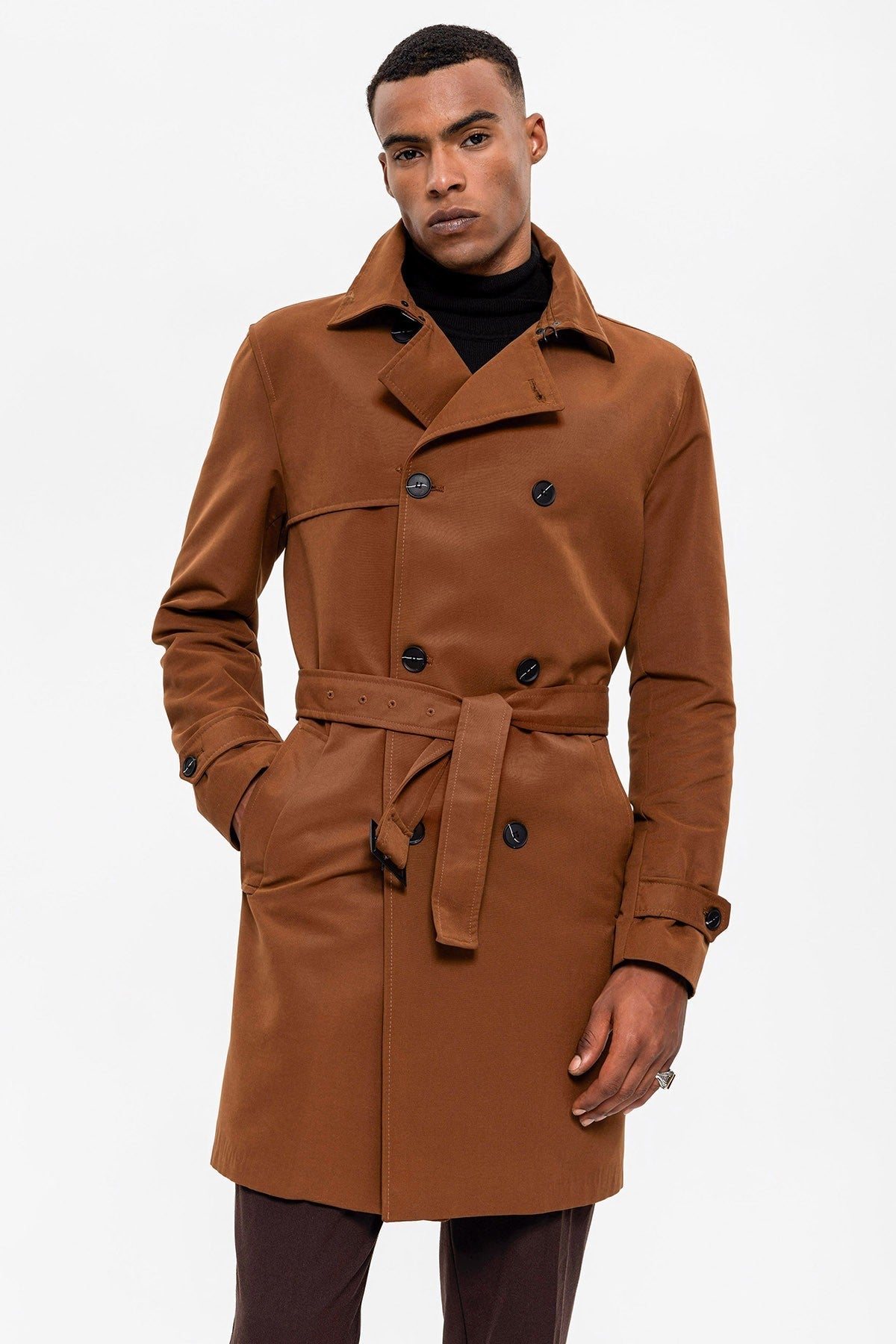 Antioch Belted Double-Breasted Trench Coat