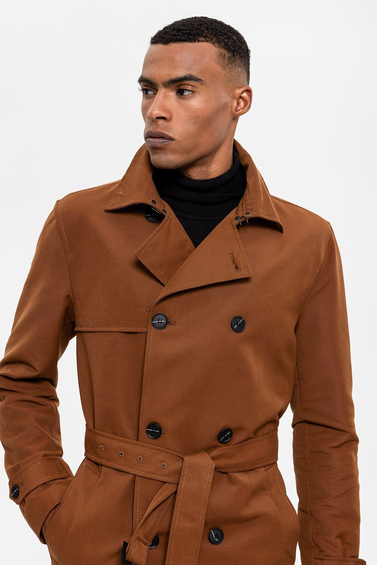 Antioch Belted Double-Breasted Trench Coat