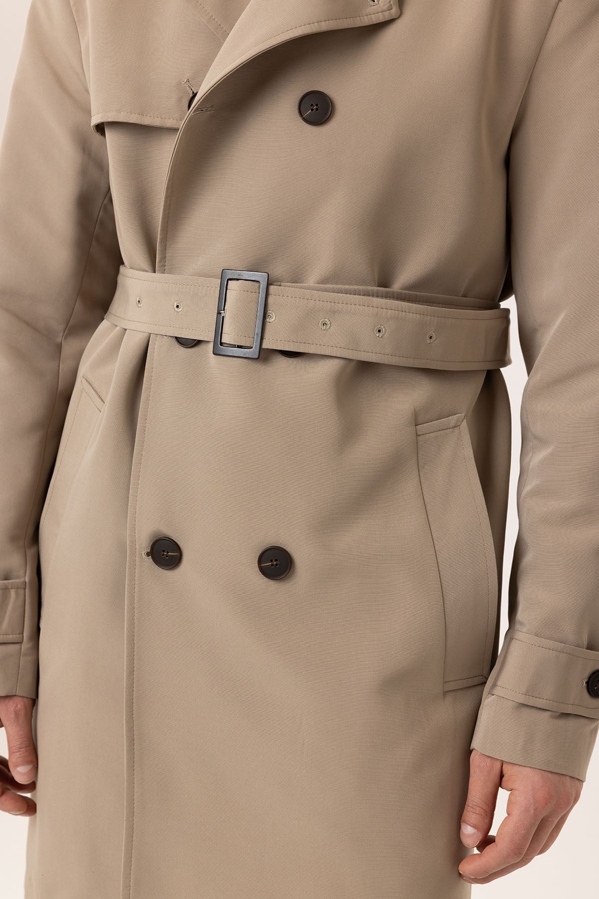 Antioch Belted Double-Breasted Trench Coat