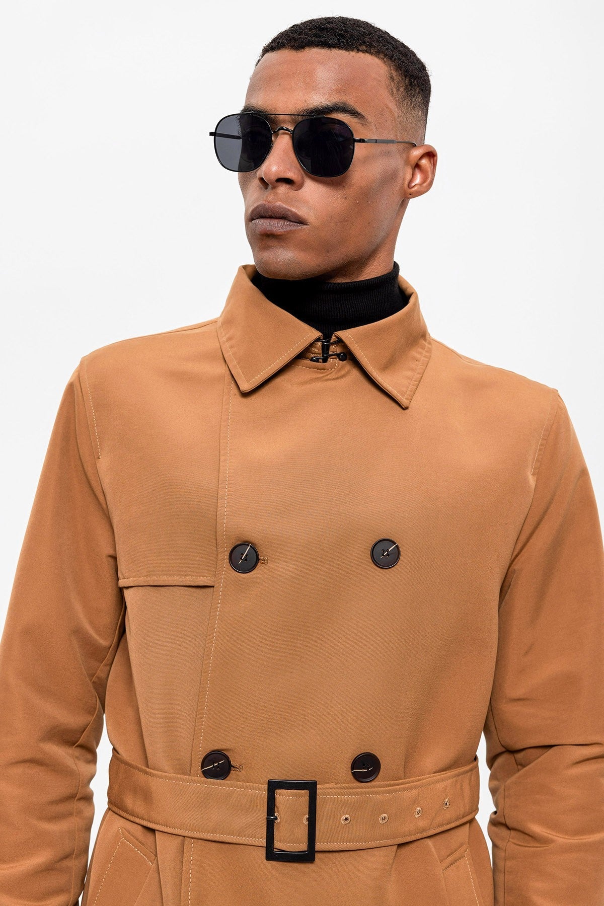 Antioch Belted Double-Breasted Trench Coat